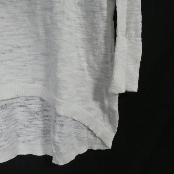 JERSEY By JACOB | medium | Knit White Cotton Lightweight Long Sleeve Sweater - Picture 10 of 16
